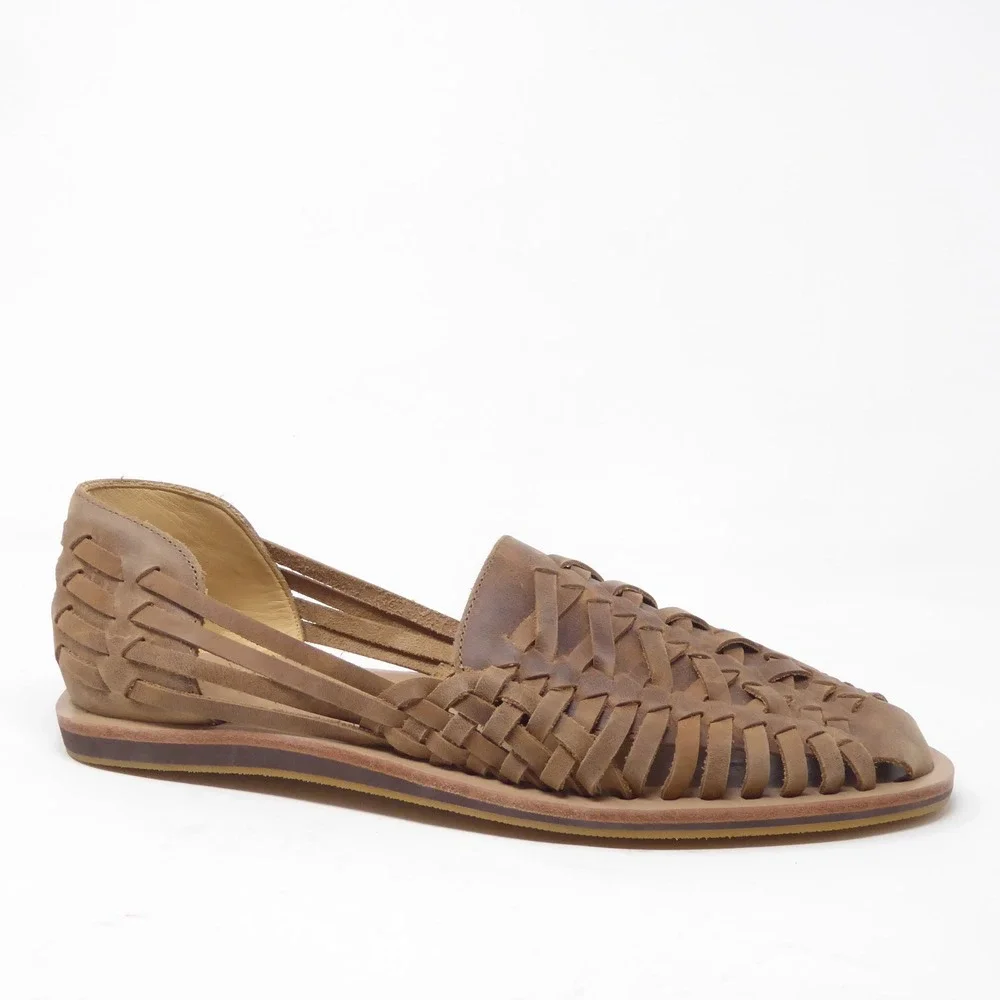 Nisolo Mens Huarache Sandals Brown Woven Leather Size 11.5